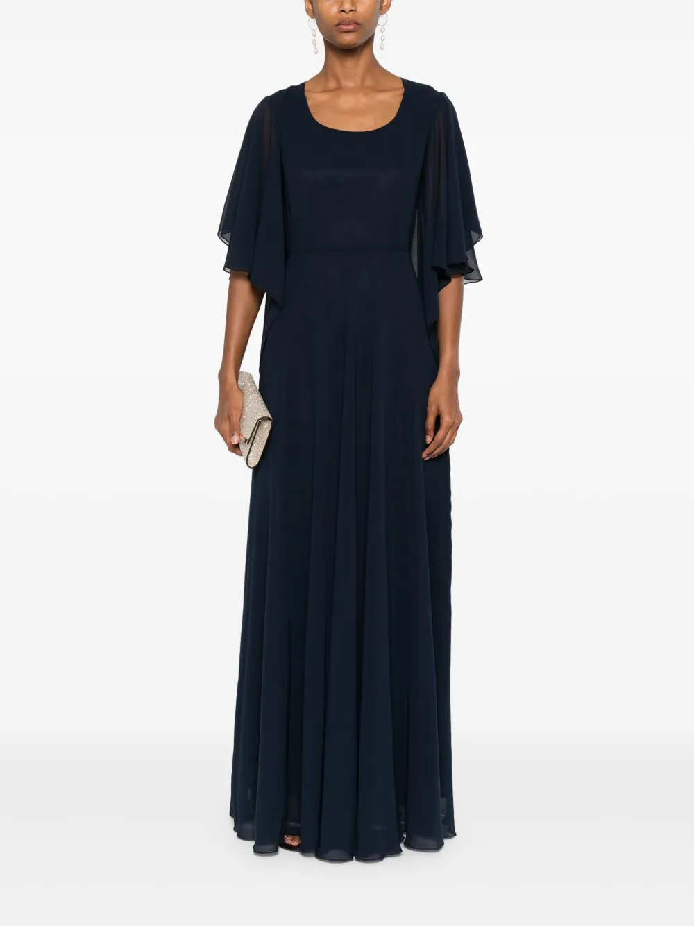 Blanca Vita Geplooide maxi-jurk - Blauw