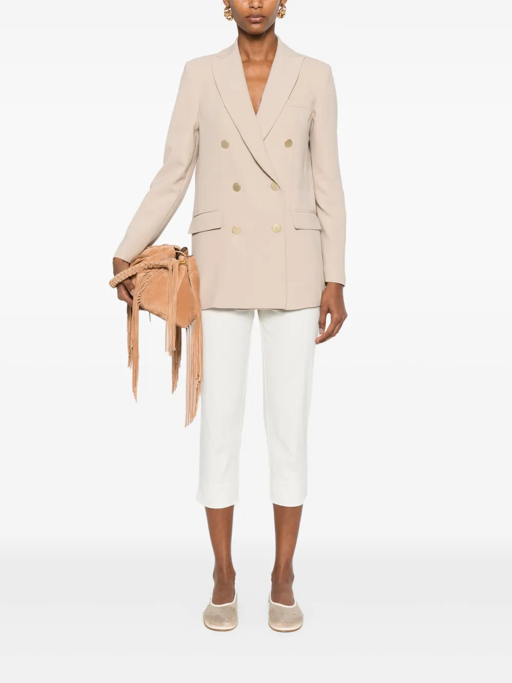 Blanca Vita Blazer met dubbele rij knopen Beige
