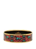 Hermès Pre-Owned 20th Century Wide Horse Enamel Bangle 65 costume bracelet - Black