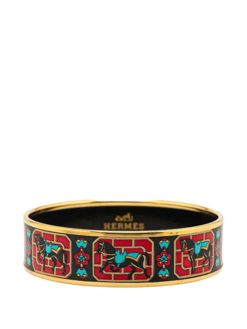 Hermès Pre-Owned 20th Century Wide Horse Enamel Bangle 65 costume bracelet