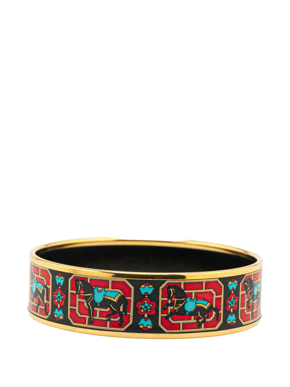 Hermès Pre-Owned pulsera Wide Horse Enamel Bangle 65 del siglo XX | Image 2