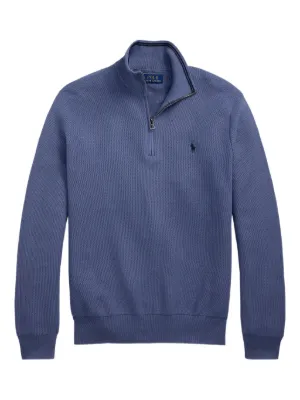 Polo Ralph Lauren ケーブルニット ハーフジップセーター | ブルー