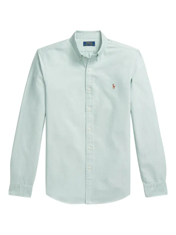 Polo Ralph Lauren Camisa Oxford Manga Larga Verde FARFETCH CR