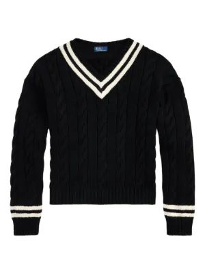 Polo Ralph Lauren ケーブルニット セーター | ブラック | FARFETCH JP