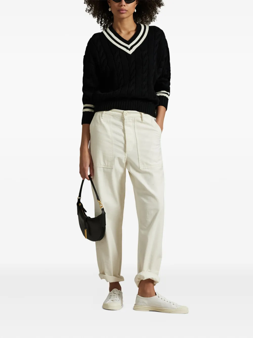 Polo Ralph Lauren Kabelgebreide sweater Zwart