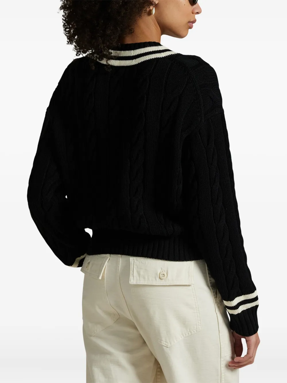 Polo Ralph Lauren Kabelgebreide sweater Zwart