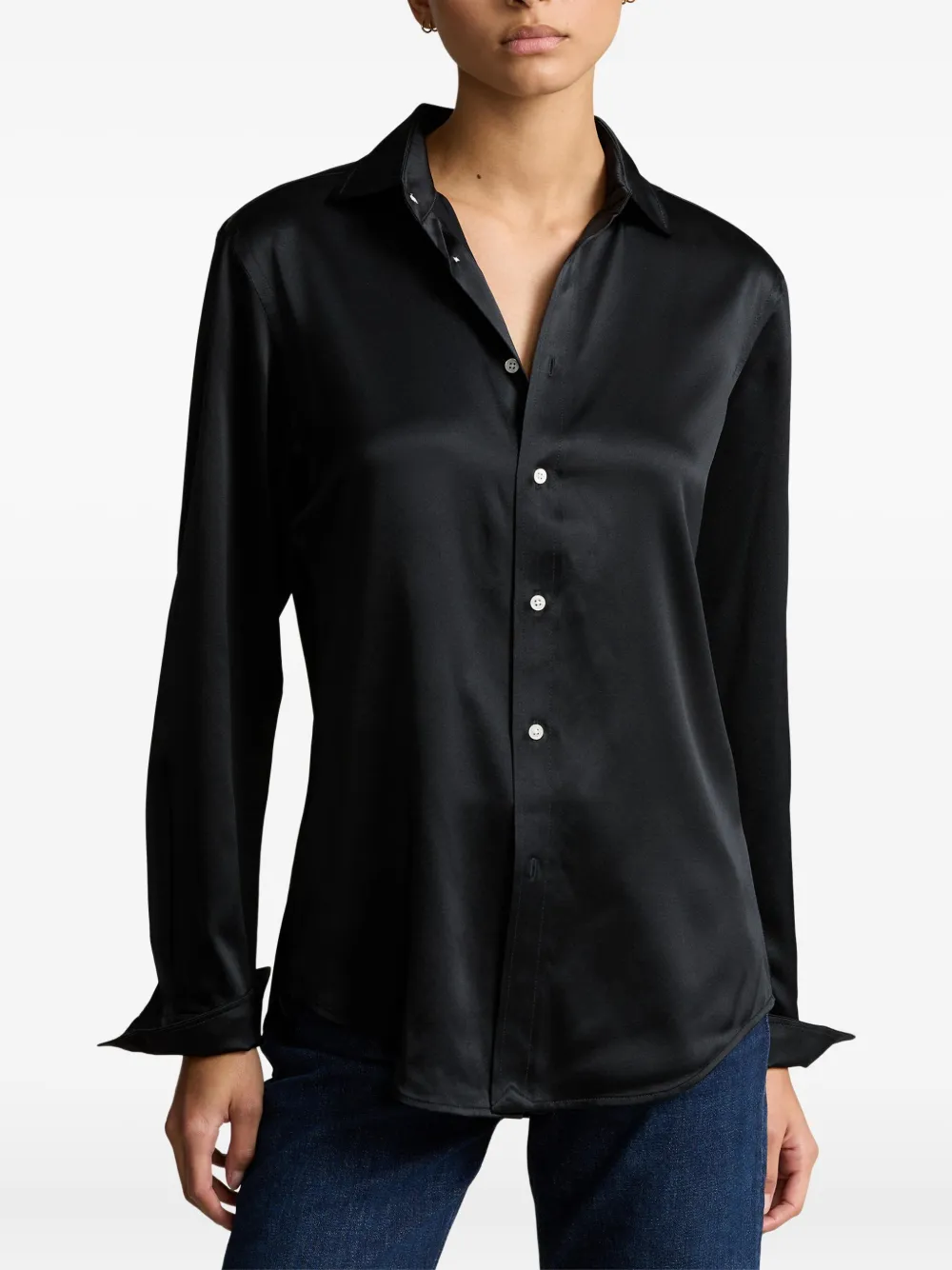 Polo Ralph Lauren Satijnen blouse Zwart