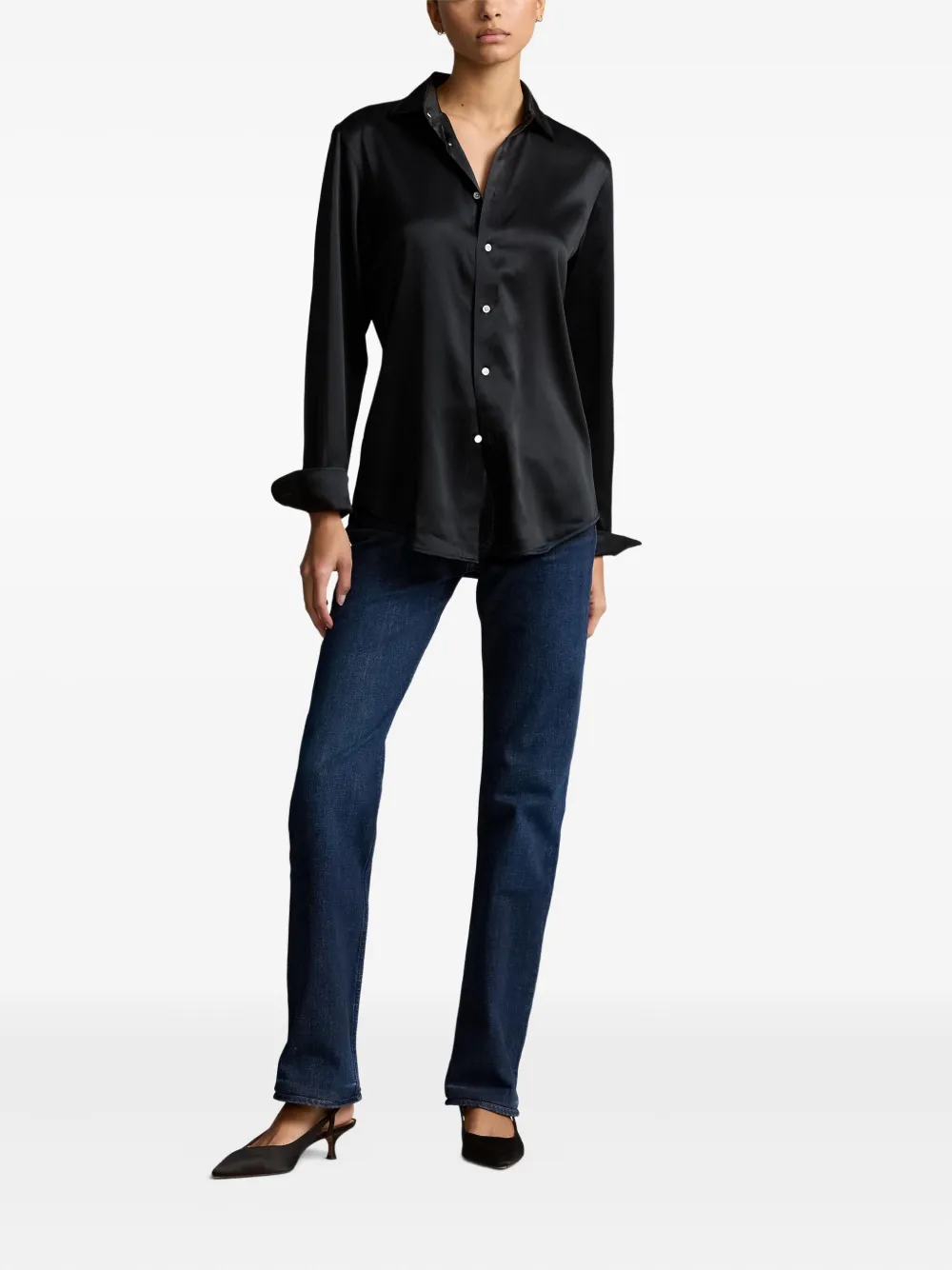 Polo Ralph Lauren Satijnen blouse Zwart