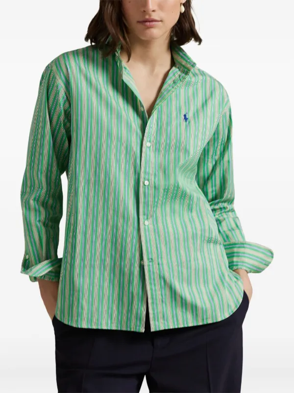 Polo Ralph Lauren Striped button-up Shirt | Green | FARFETCH Polo Ralph Lauren Striped button-up Shirt | Green | FARFETCH