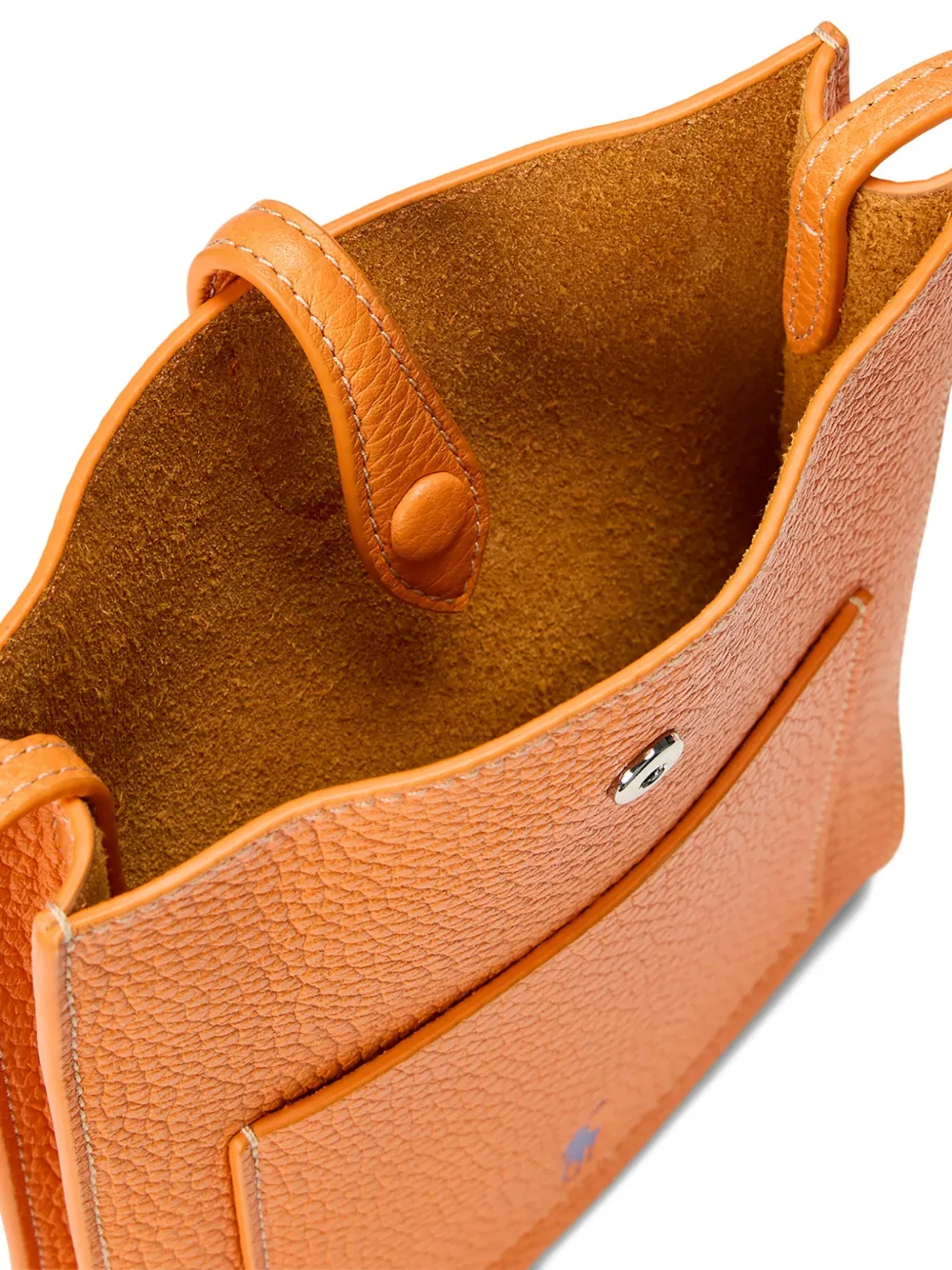 Polo Ralph Lauren Polo Play leren crossbodytas met textuur Oranje