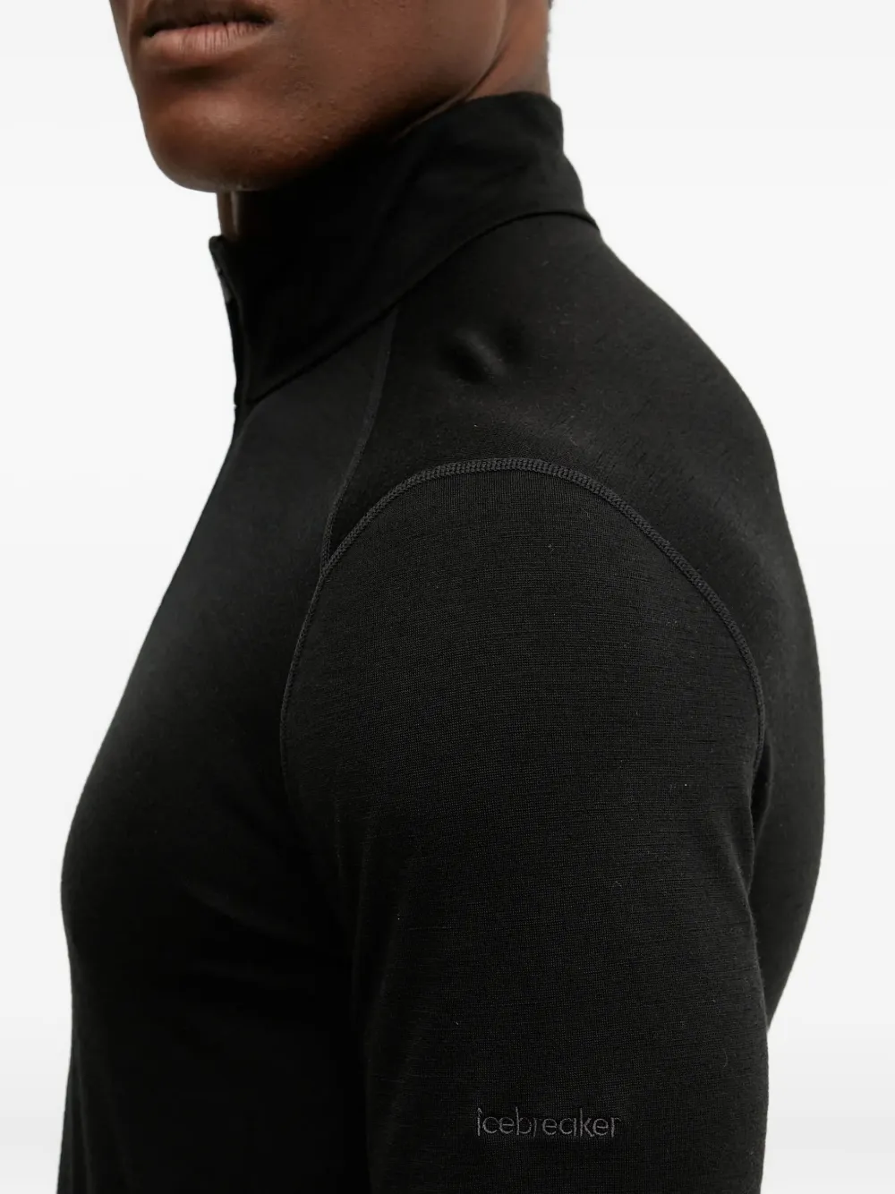 icebreaker Merinowollen top met rits Zwart