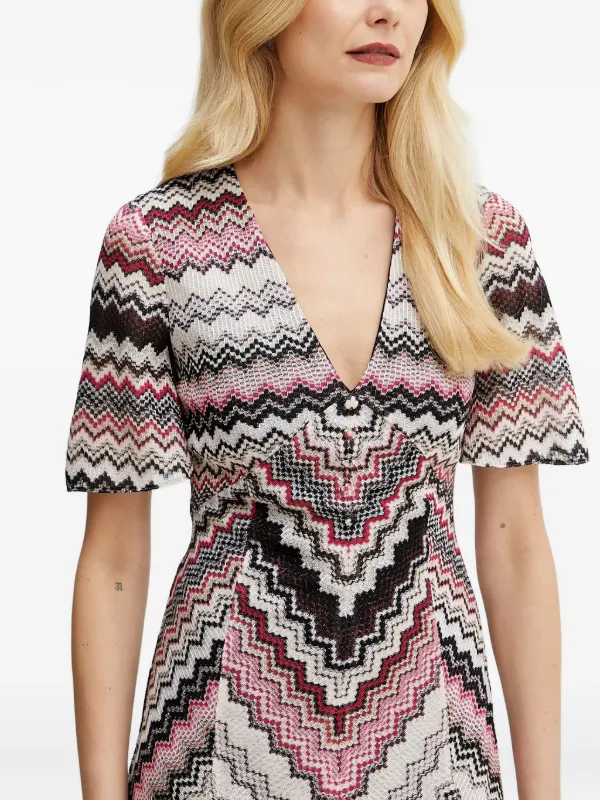 Missoni zigzag-knit Fishtail Dress | Black | FARFETCH PT