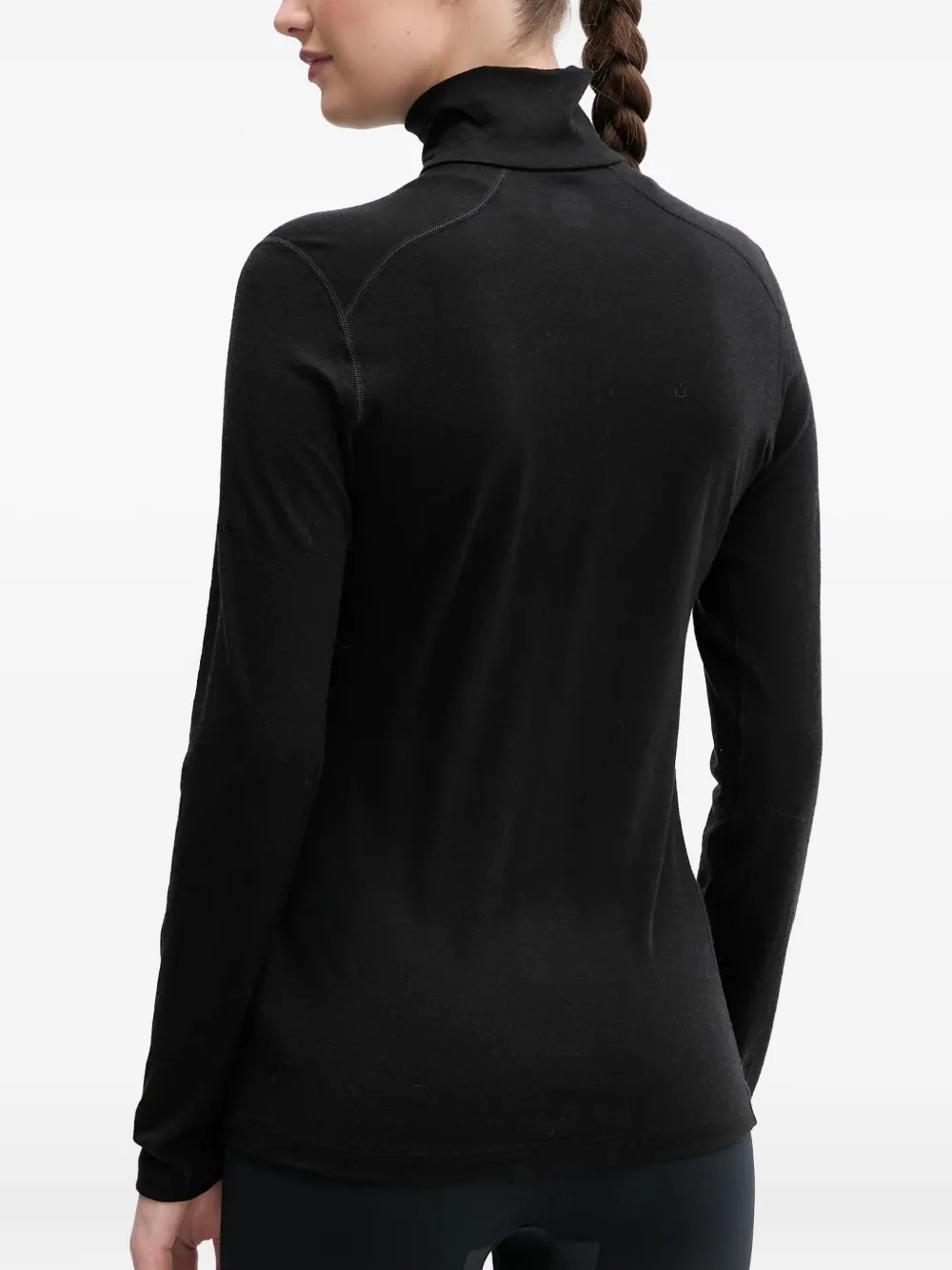 Icebreaker Zip-neck Merino-wool Top In Black