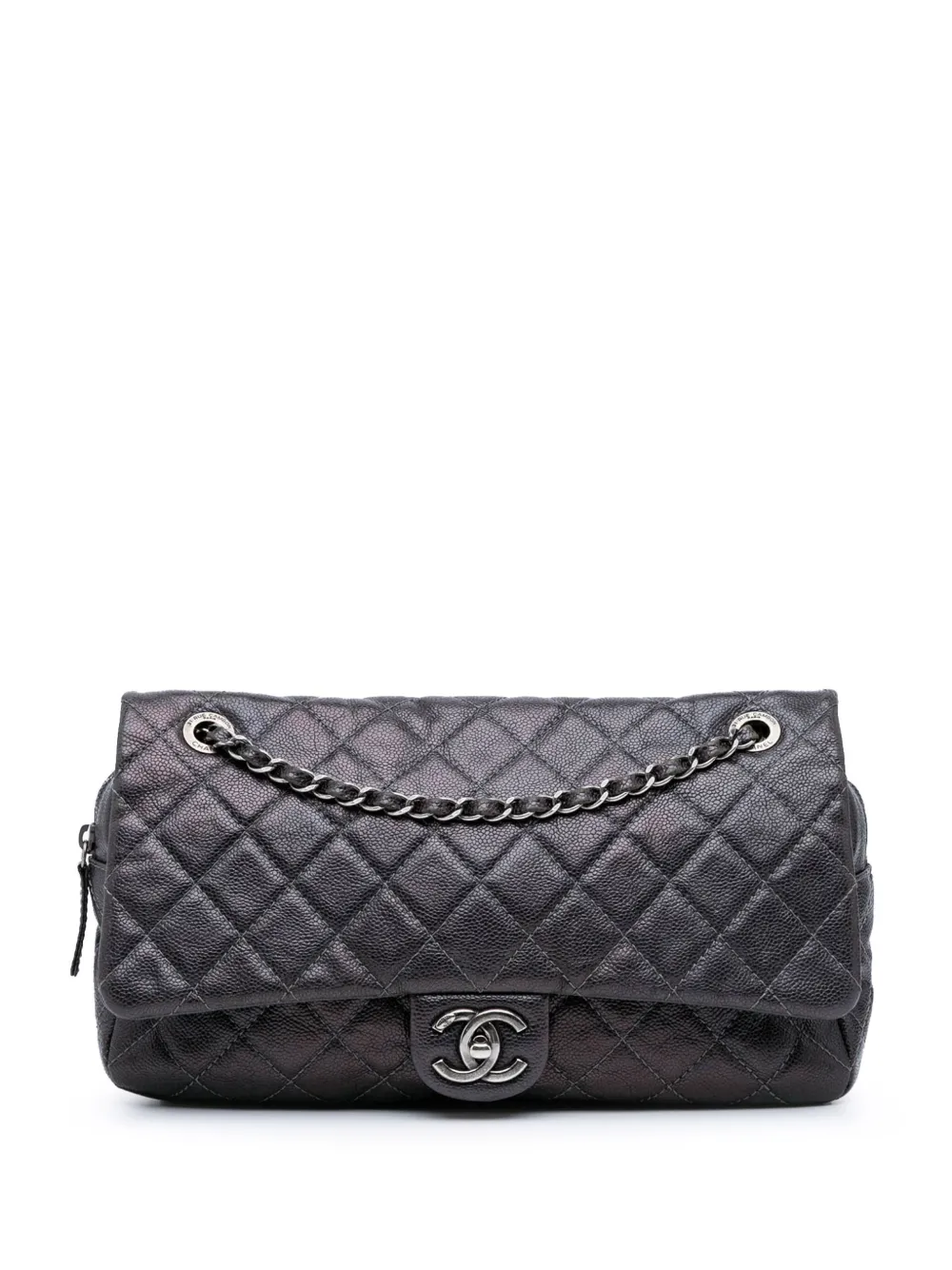 CHANEL Pre-Owned 2013-2014 Jumbo Quilted Caviar Easy Flap Bag shoulder bag | Purple | Image 1
