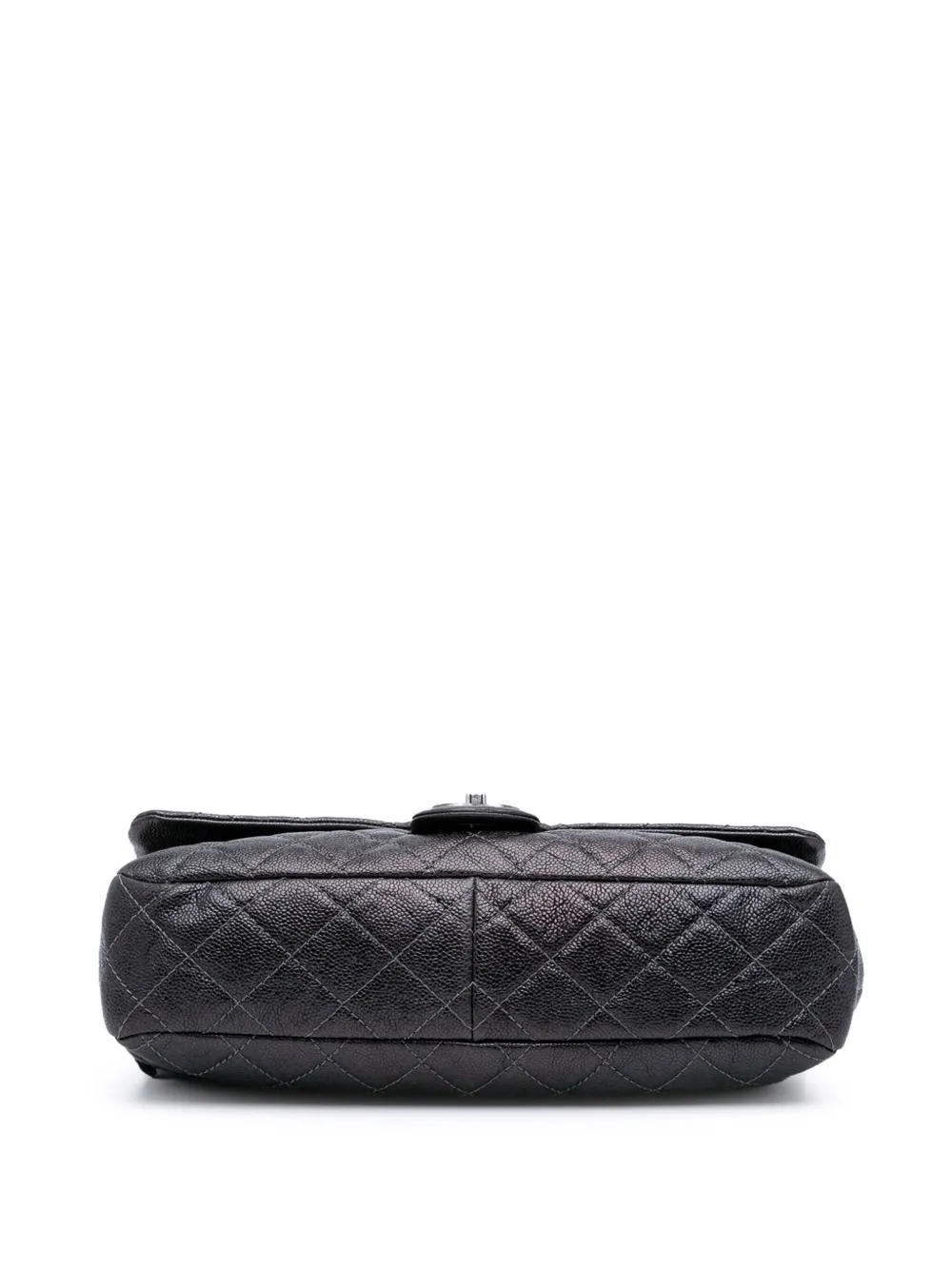 Pre-owned Chanel 2013-2014 Jumbo Quilted Caviar Easy Flap Bag Shoulder Bag In Purple