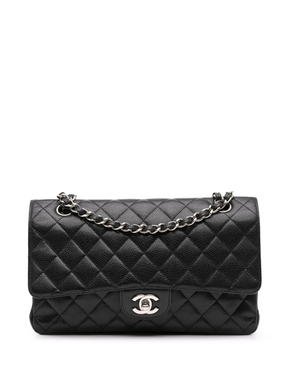 CHANEL Pre-Owned شنطة كتف 'دابل كافيار' متوسطة كلاسيكية كافيار 2009-2010 | أسود | Image 1