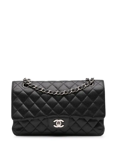 CHANEL Pre-Owned 2009-2010 ミディアム クラシック キャビア ダブルフラップ ショルダーバッグ