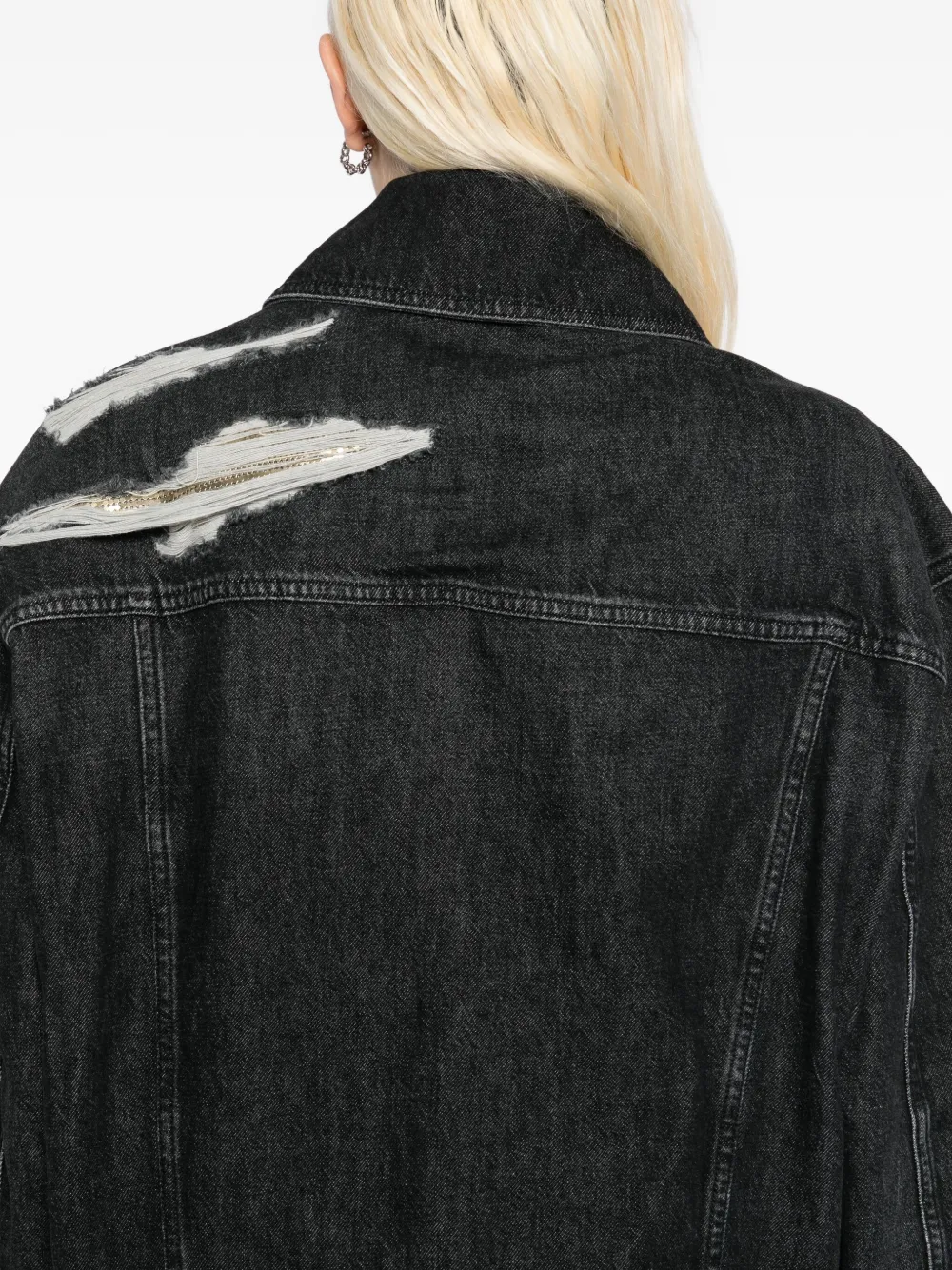 Versace cotton denim jacket Zwart