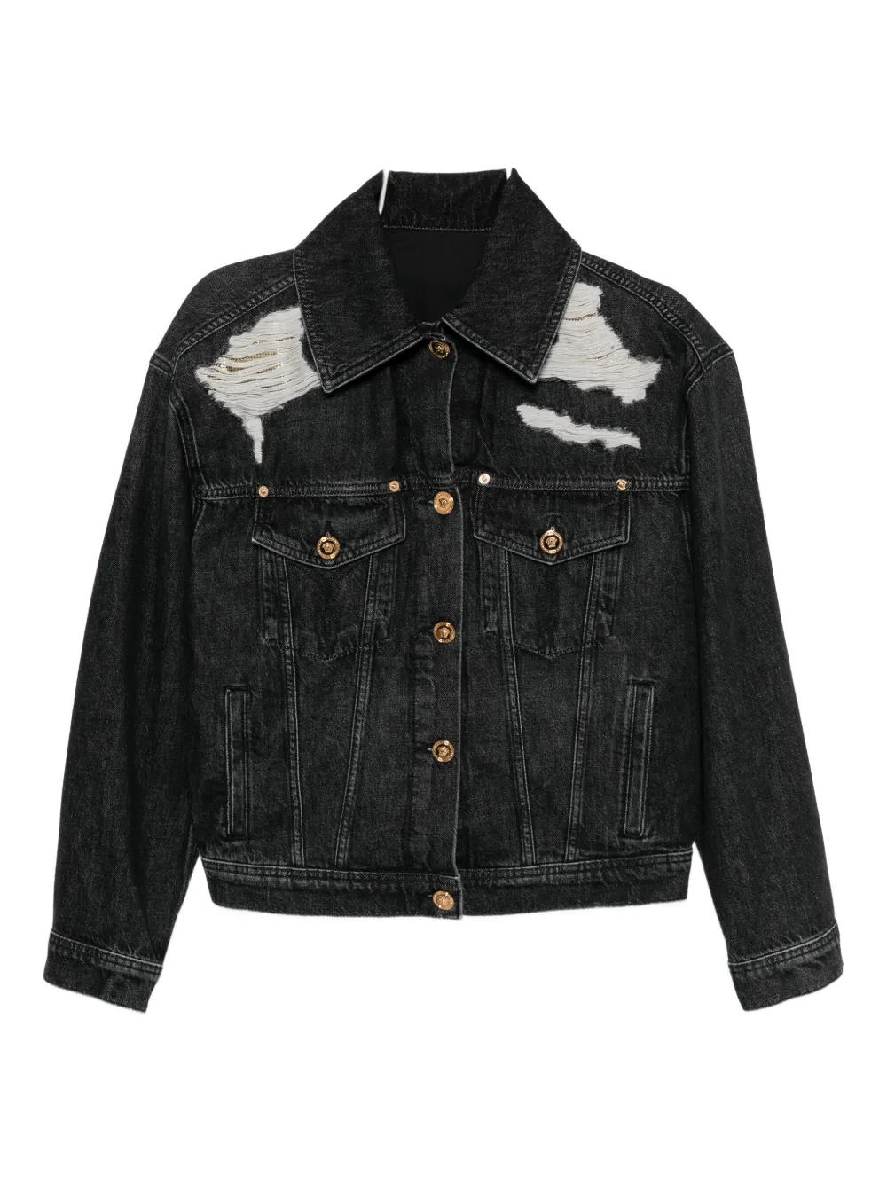 Versace cotton denim jacket Zwart