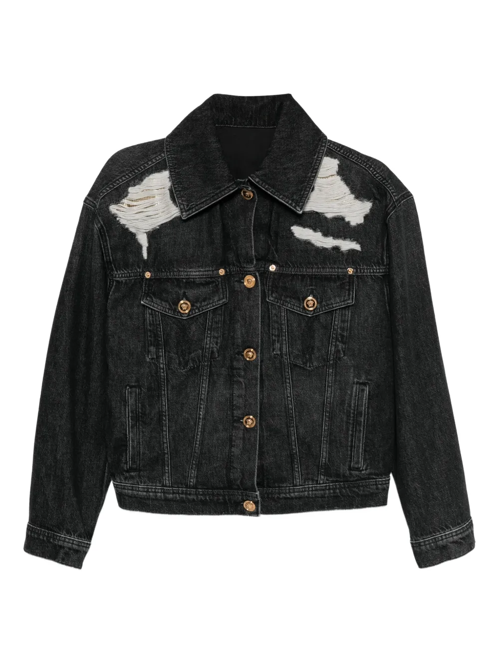 Versace cotton denim jacket Zwart