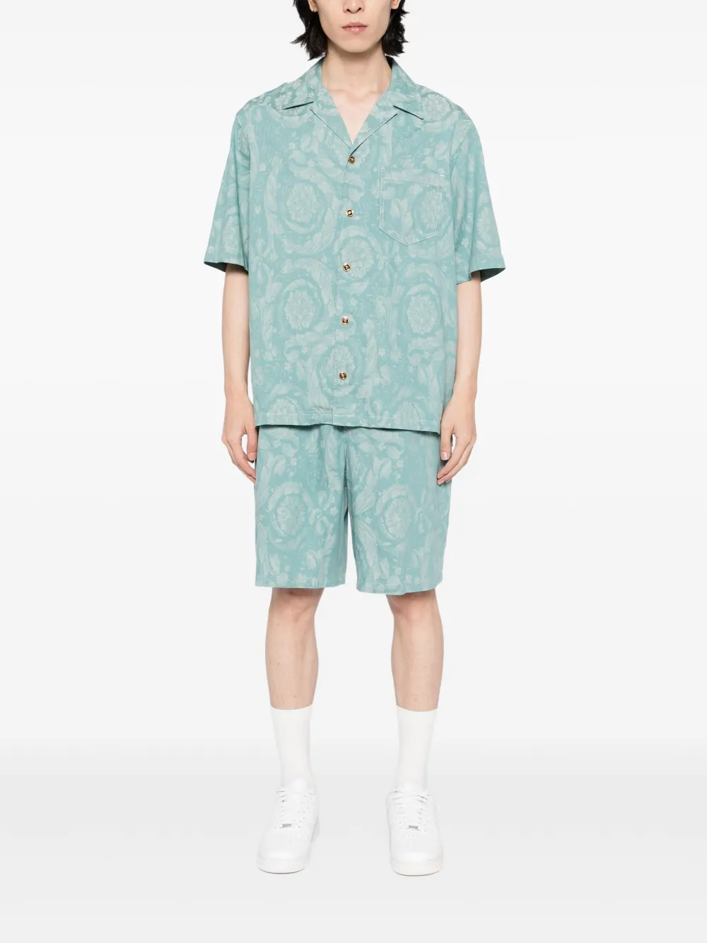 Versace Barocco chambray shorts - Groen