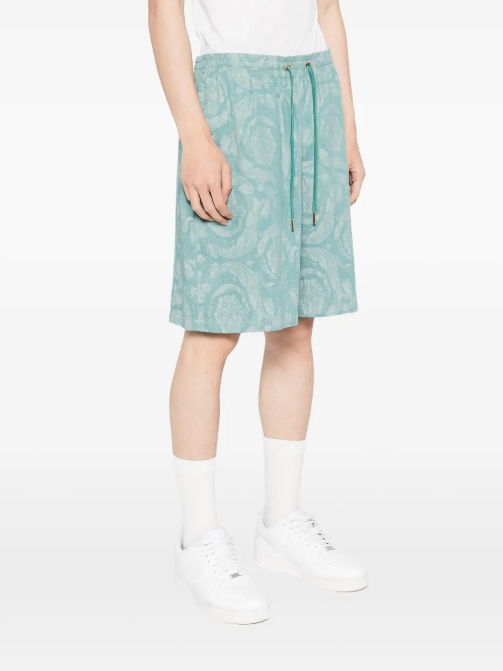 Versace Barocco chambray shorts Groen