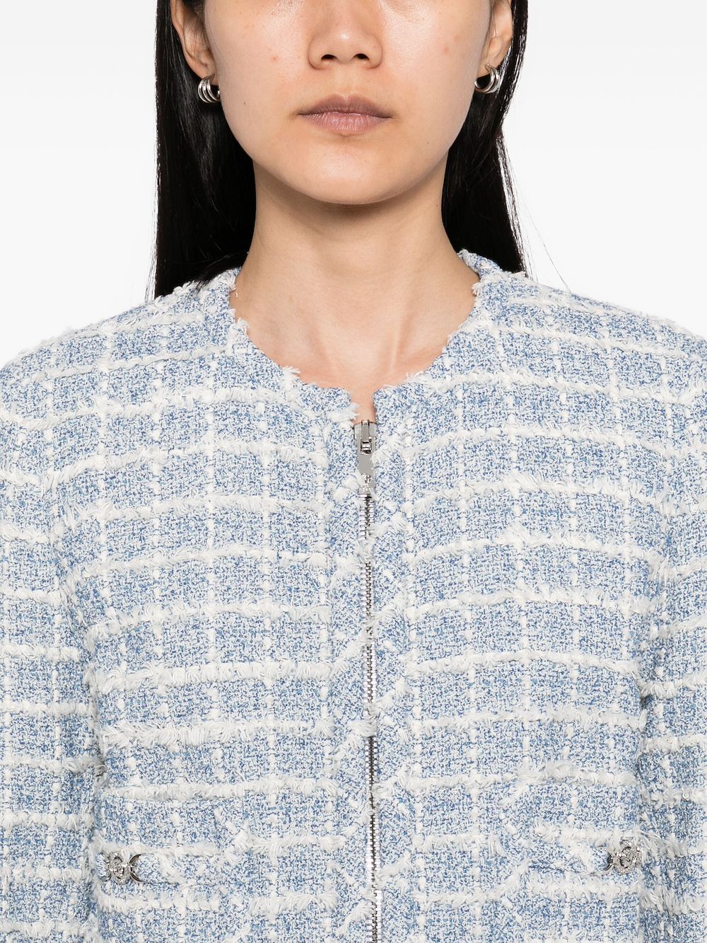 Versace tweed blazer Blauw