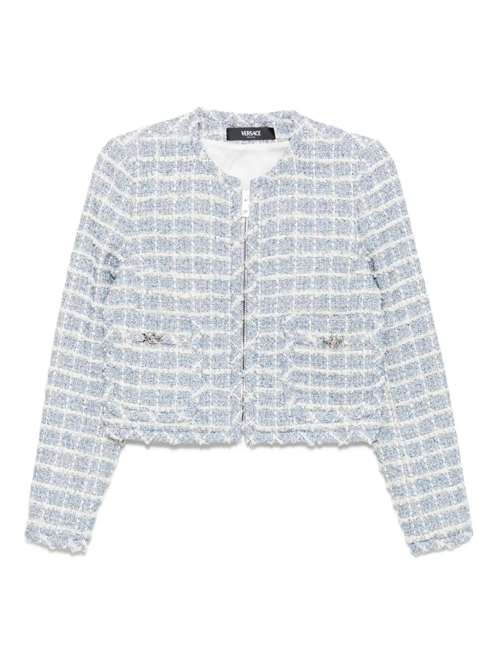 Versace tweed blazer Blauw