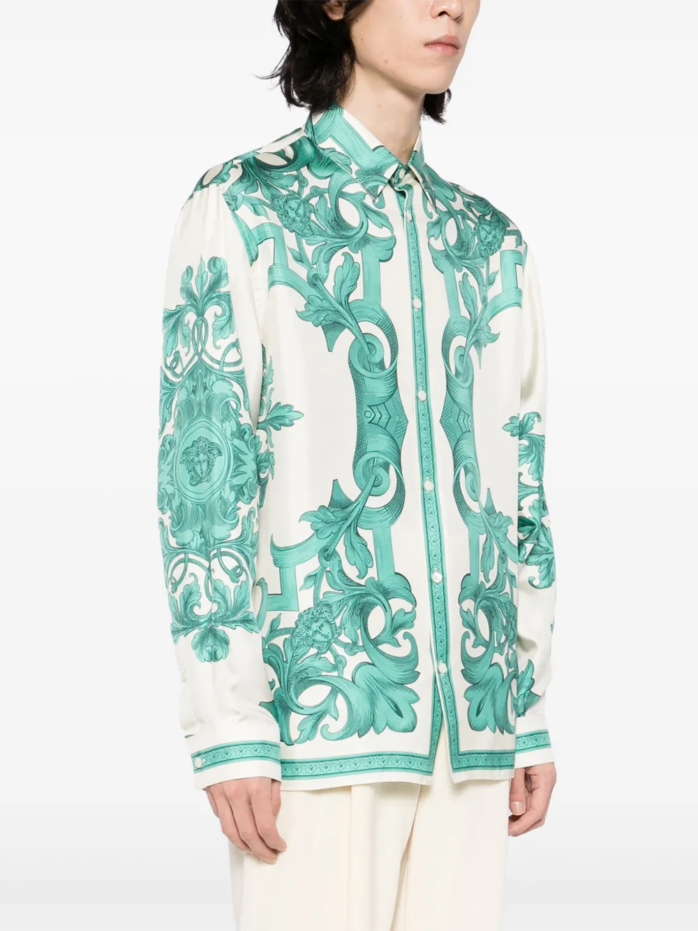 Versace Overhemd met grafische print Groen
