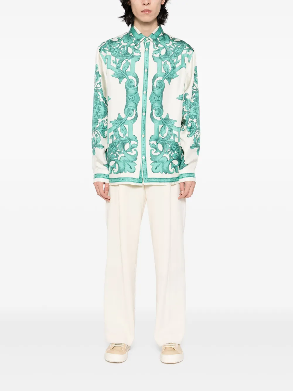 Versace Overhemd met grafische print - Groen