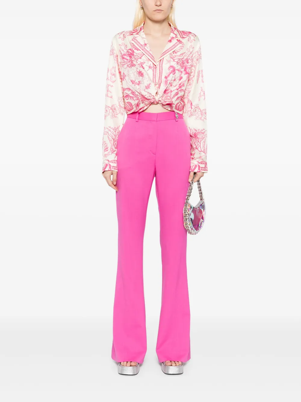 Versace Broek met wijde pijpen - Roze