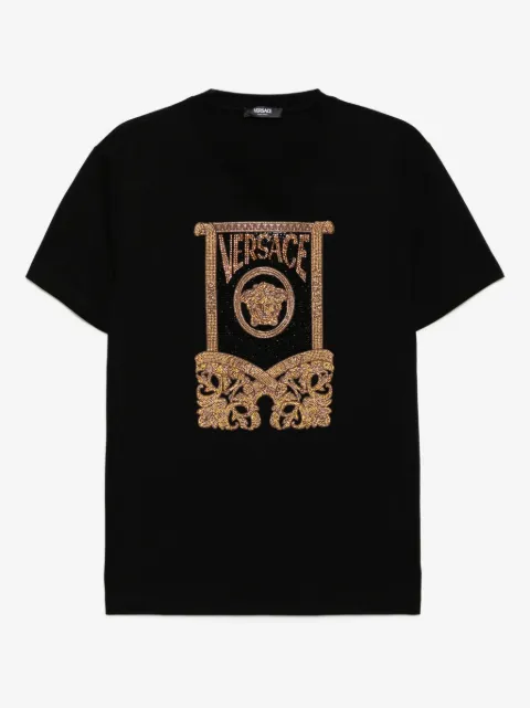 Versace playera con detalles de cristal