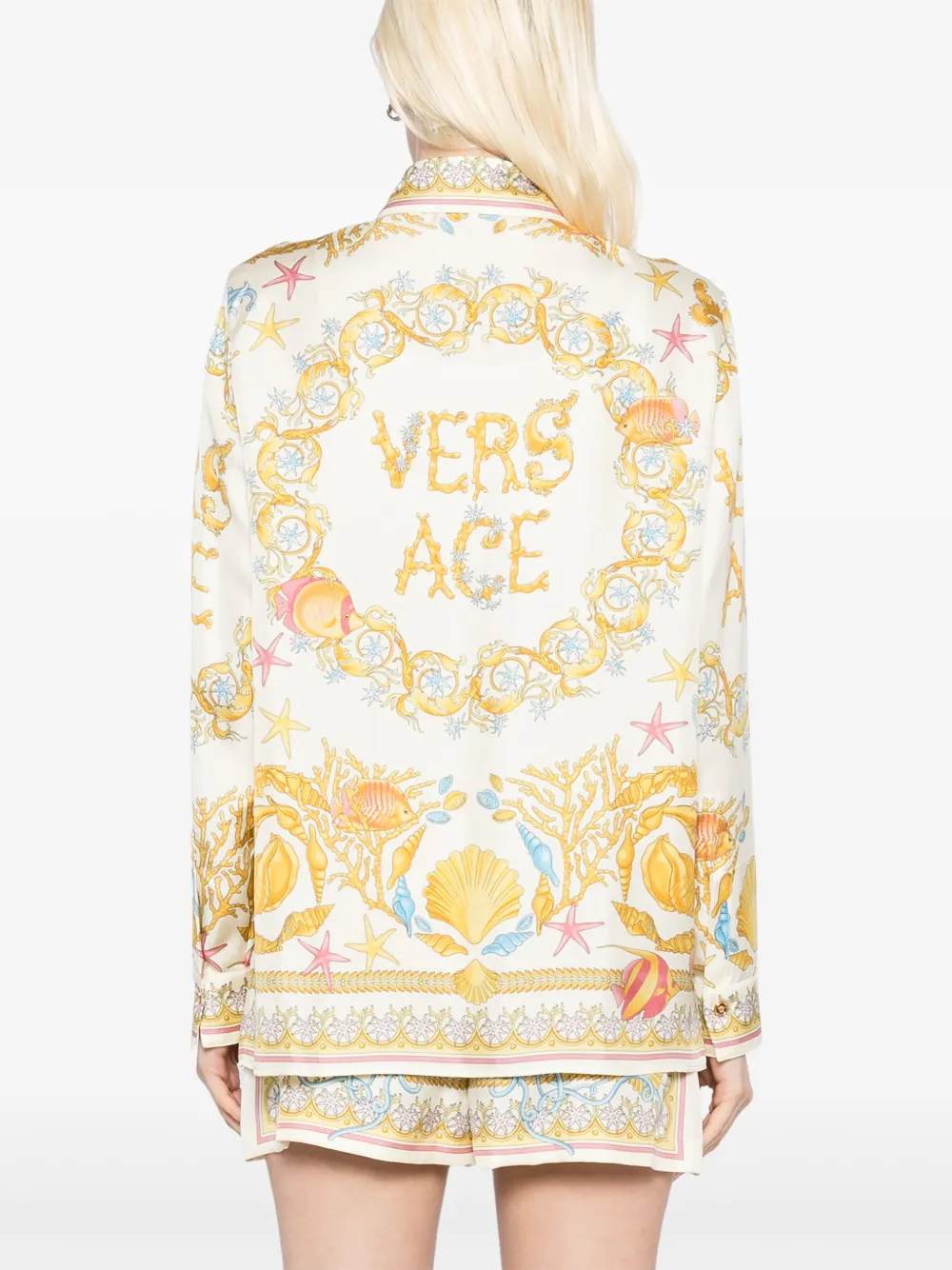 Versace Underwater Barocco blouse Geel