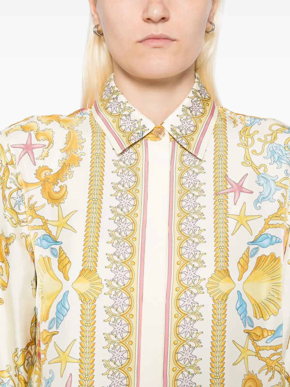 Versace Underwater Barocco blouse Geel