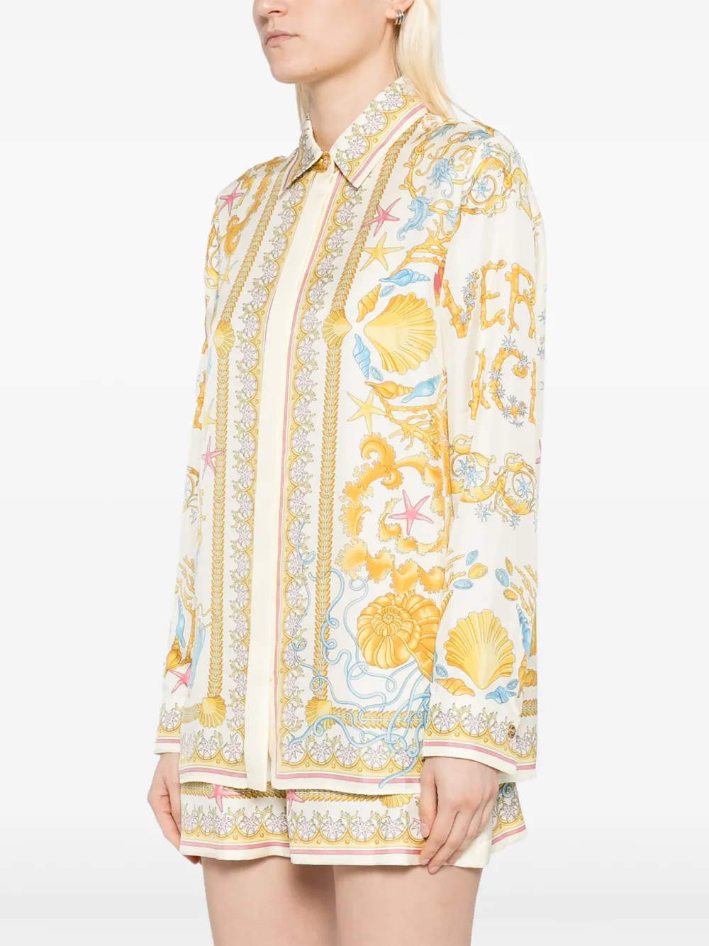 Versace Underwater Barocco blouse Geel