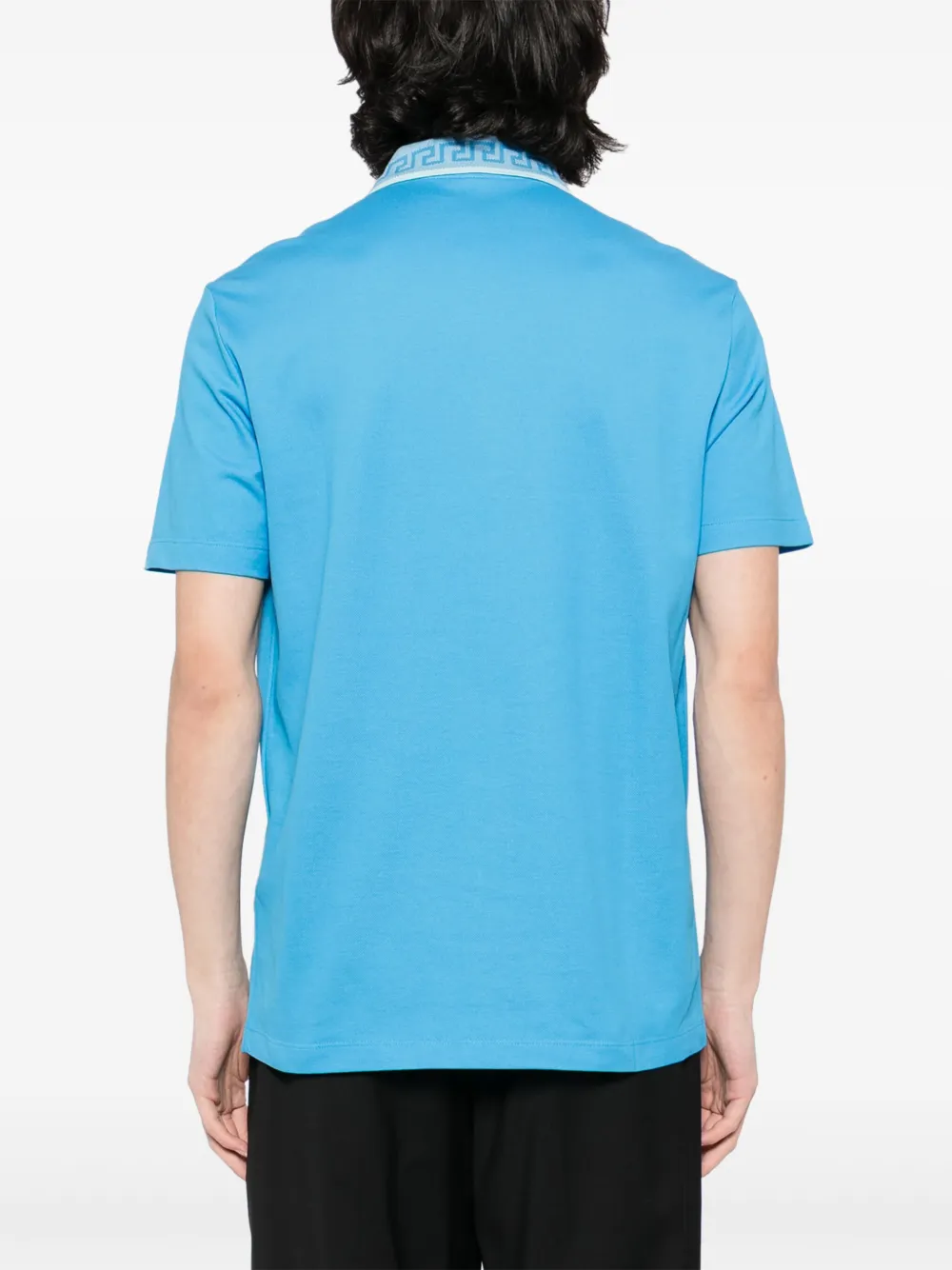 Versace Grecca poloshirt Blauw