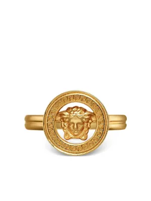 Versace グレカ クリスタル リング | ゴールドトーン | FARFETCH JP