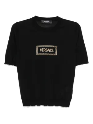 Miu Miu logo-embroidered T-shirt | Black | FARFETCH