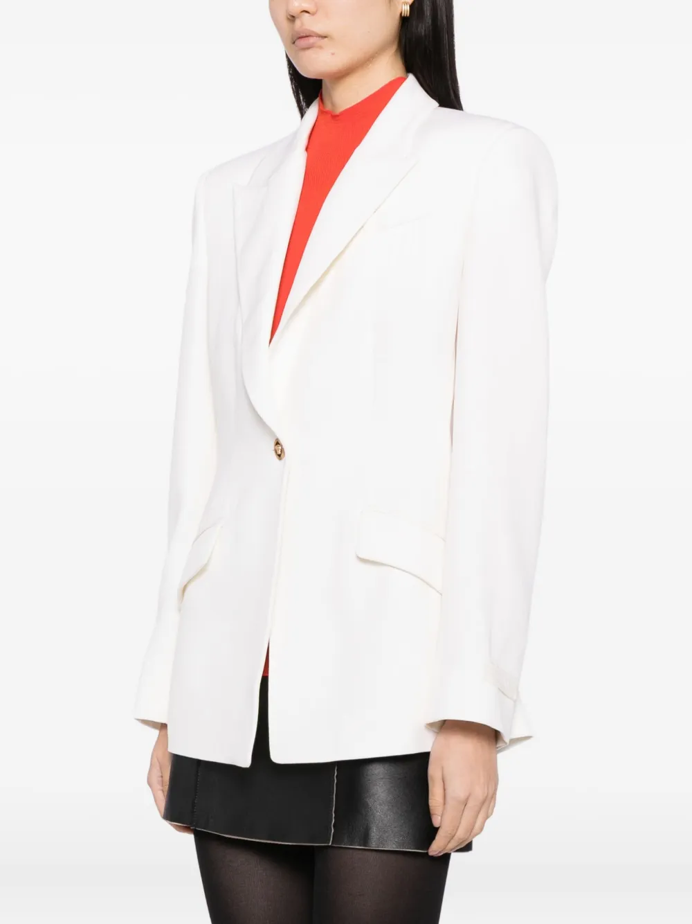 Versace Single-breasted Blazer In Neutral