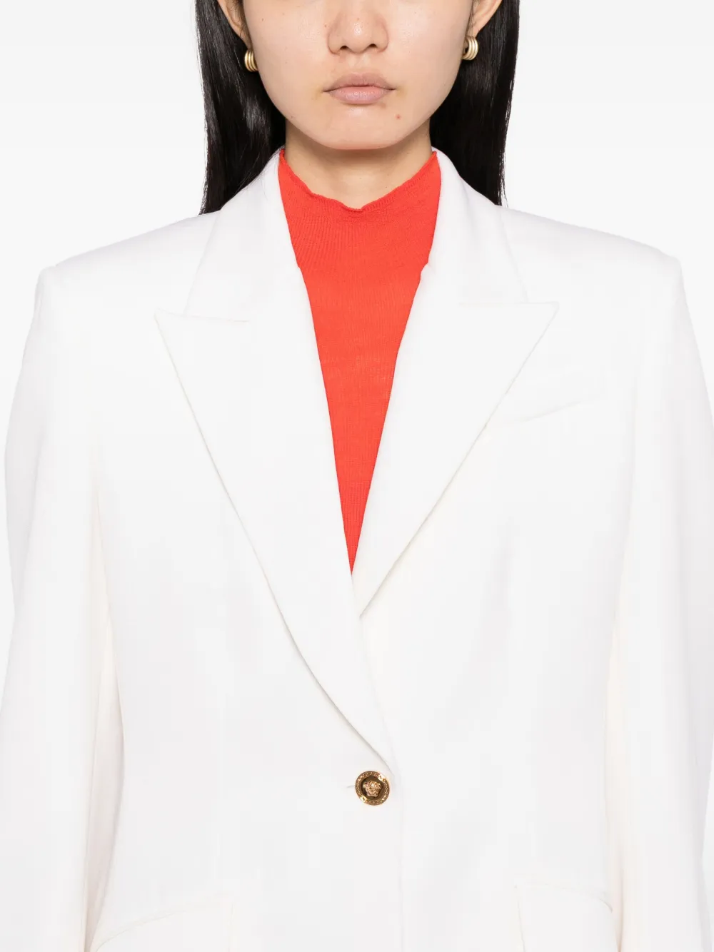 Versace Single-breasted Blazer In Neutral