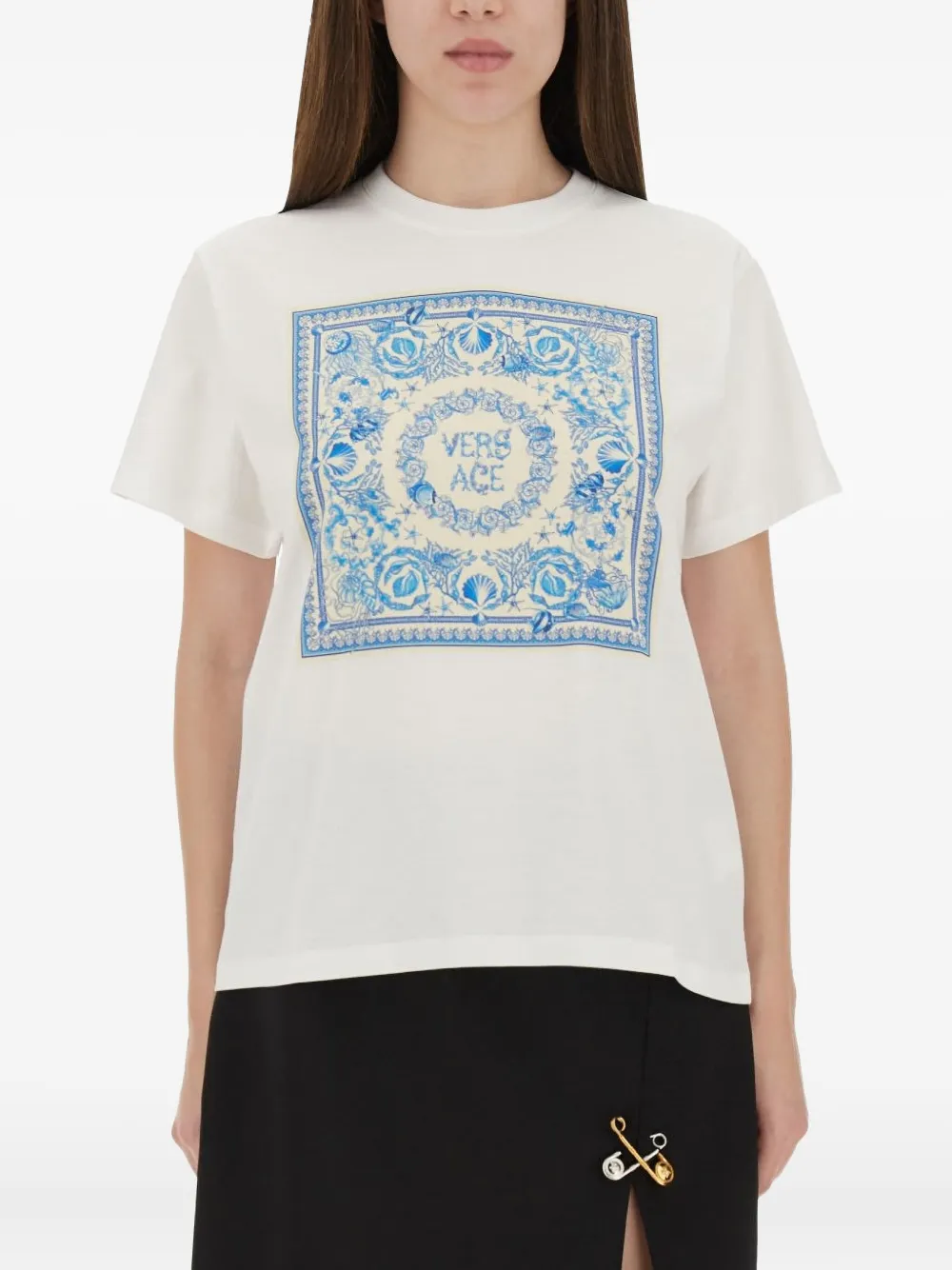 Versace square-print T-shirt | White | Image 1
