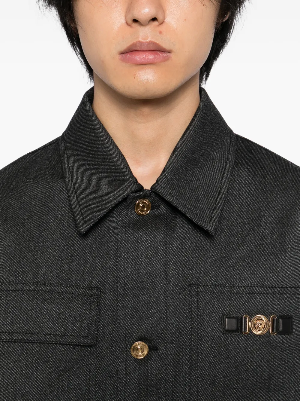 Versace Wollen jack Grijs