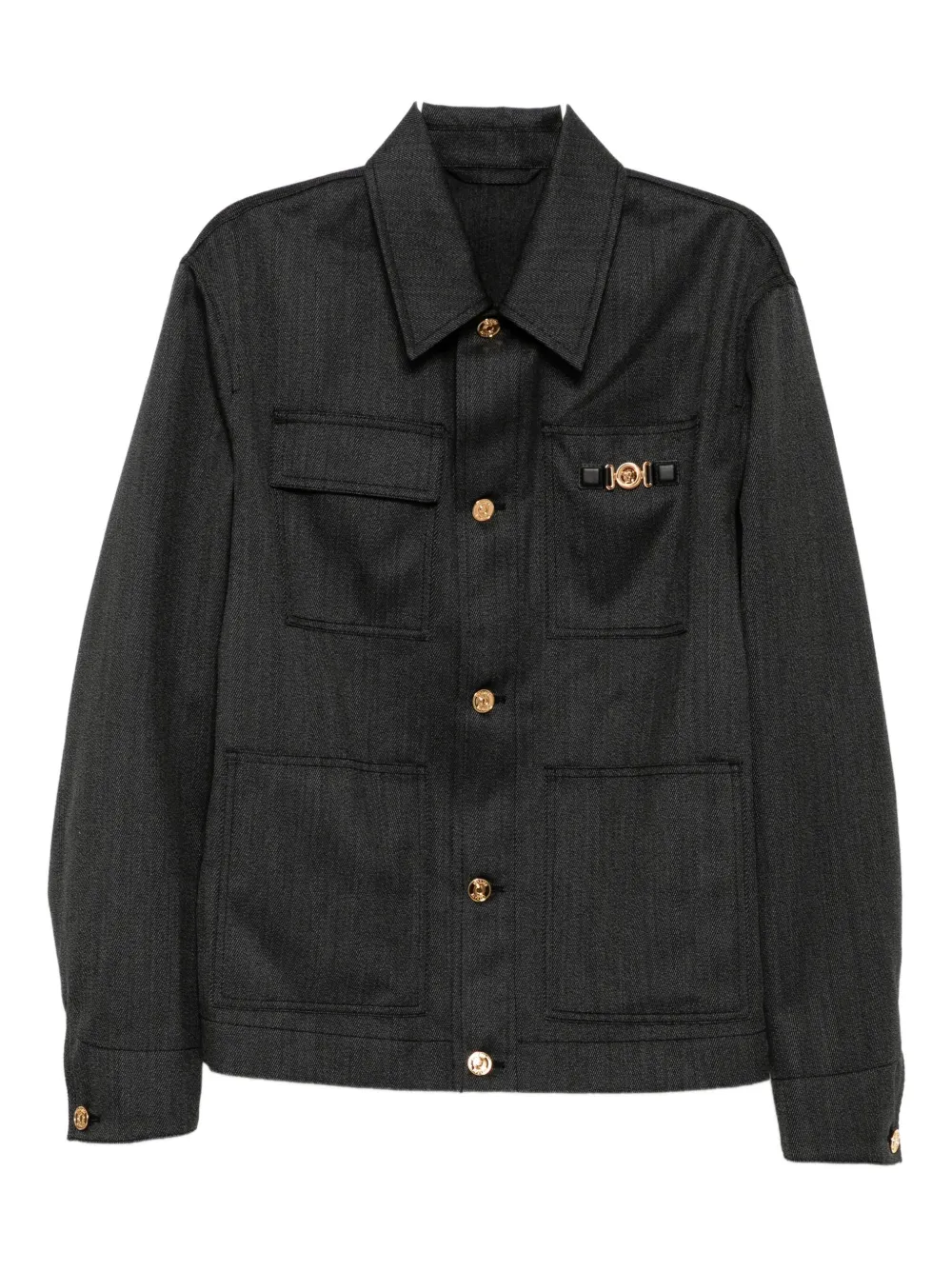 Versace Wool Jacket In Black