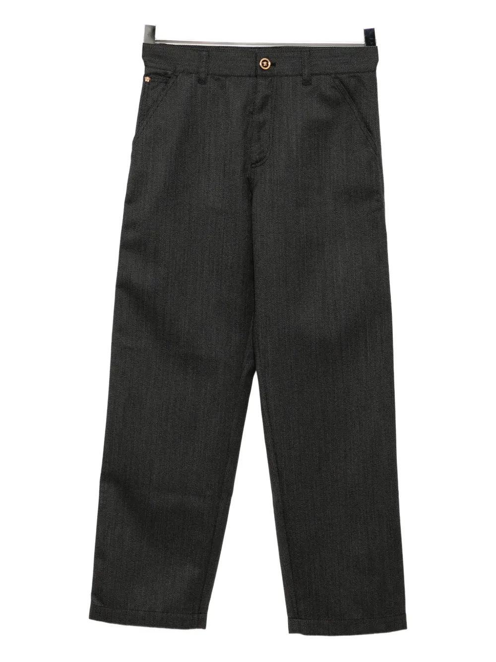 Versace Wool Trousers In Black