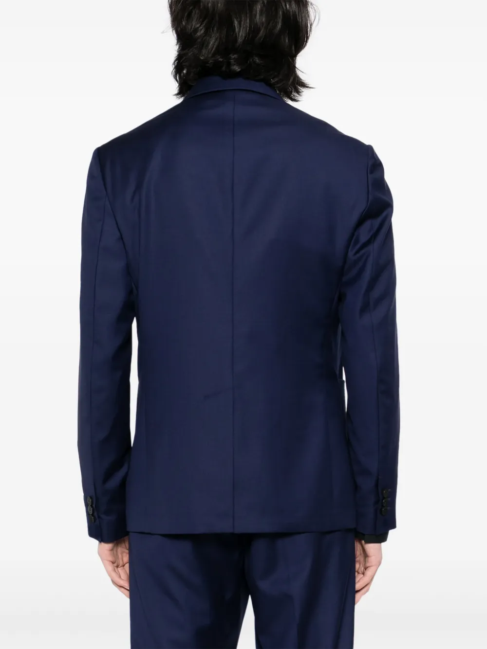 Versace Blazer met enkele rij knopen Blauw