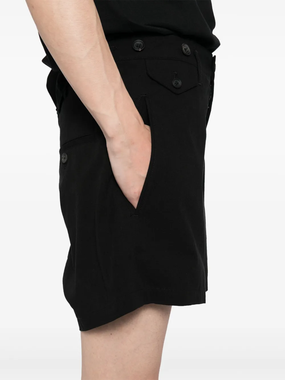 Yohji Yamamoto Shorts met verlaagd kruis Zwart