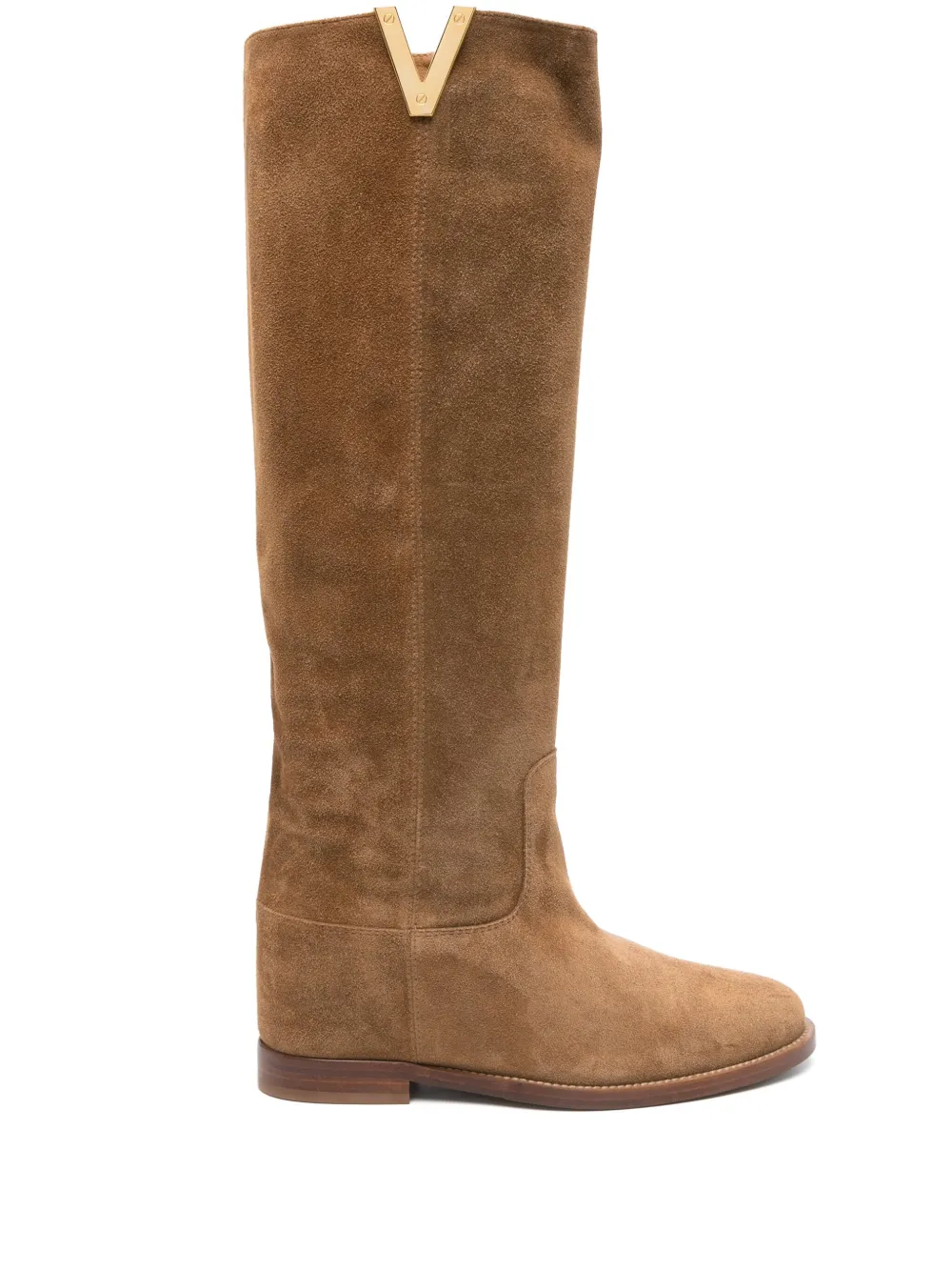 Via Roma 15 suede knee-high boots Brown
