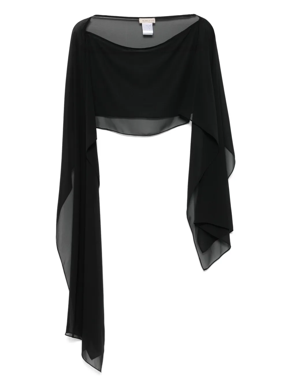 Blanca Vita semi-sheer cape blouse Zwart