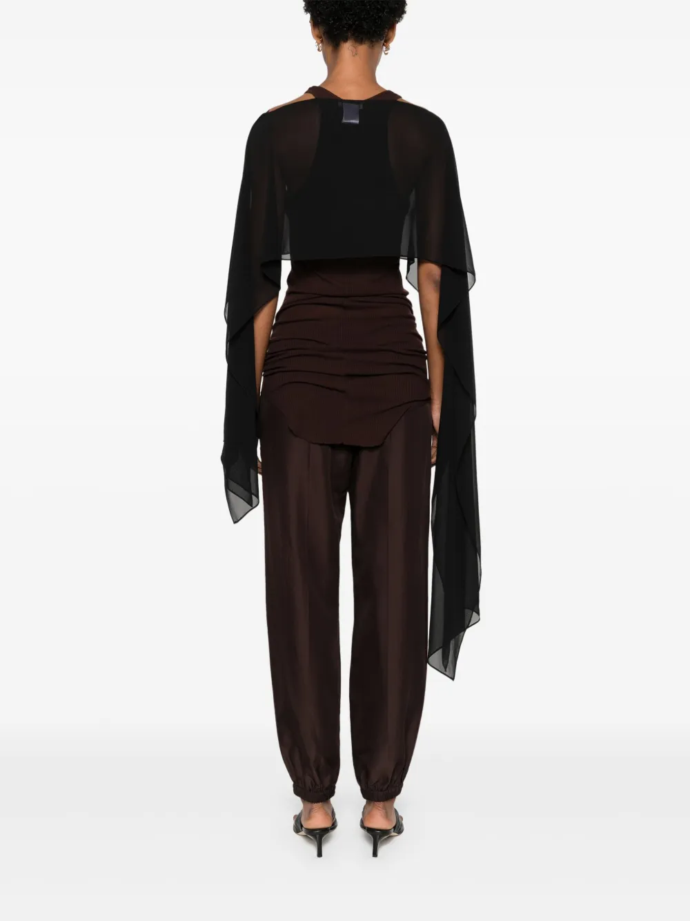 BLANCA VITA SEMI-SHEER CAPE BLOUSE 