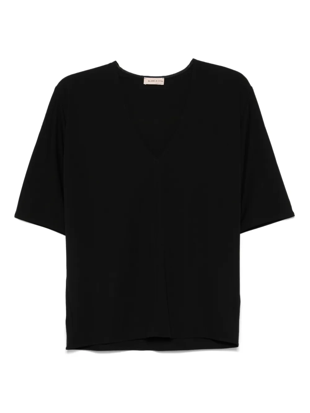Blanca Vita Jersey T-shirt Zwart